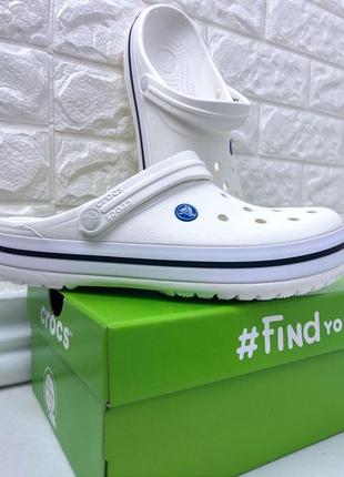 Крокси сабо crocs crocband white білі унісекс лідер продажів1 фото