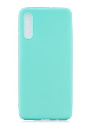 Чехол для glass case samsung galaxy a30s/a50/a50s pink 2019 / a505 силикон soft touch бампер мятно-голубой