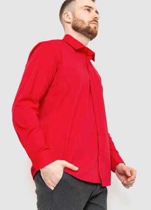 Рубашка мужская классическая однотонная, цвет красный, 186r302 фото