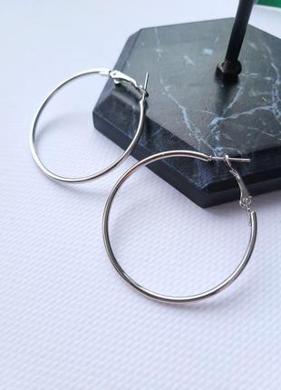 Серьги женские круги кольца 4,5 см1 фото