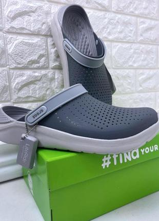 Крокси сабо crocs literide clog grey унісекс усі розміри у наявності