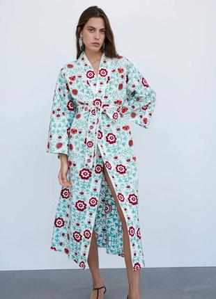 Zara embroidered kimono limited edition