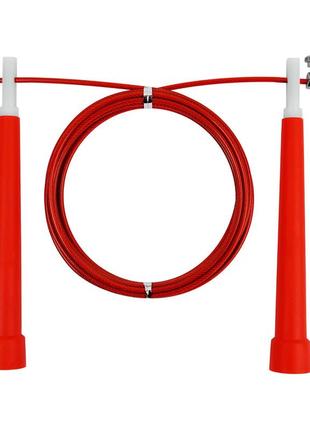 Скоростная скакалка easyfit speed cable rope 3 м со стальным тросом ef-1423-r red