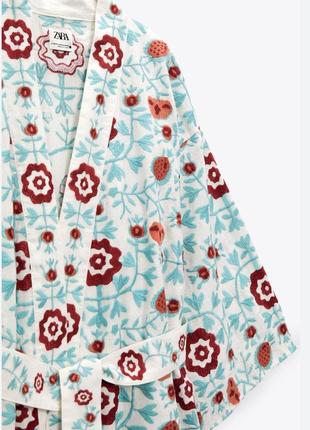 Zara embroidered kimono limited edition6 фото