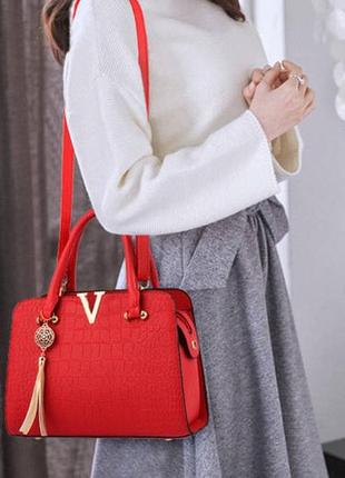 Якісна жіноча сумка на плече червоний