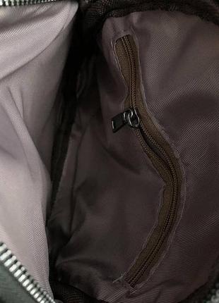 Женский минишпакет-кенгуру кенгуру эко кожа, маленький рюкзачок сумочка черный8 фото