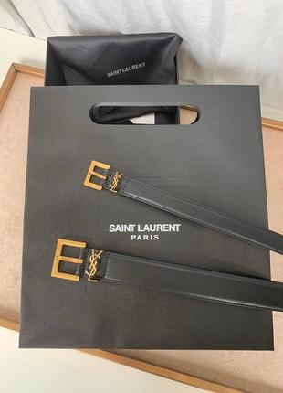 Шкіряний ремінь в стилі yves saint laurent