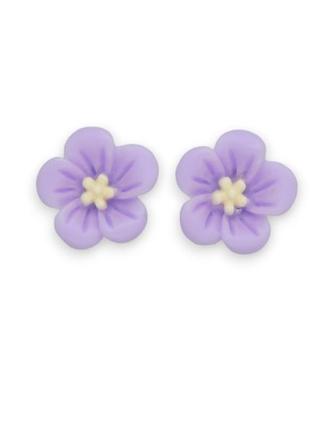 Серьги детские клипсы для ушей без пробивания уха liresmina jewelry "цветочное великолепие" фиолетовые
