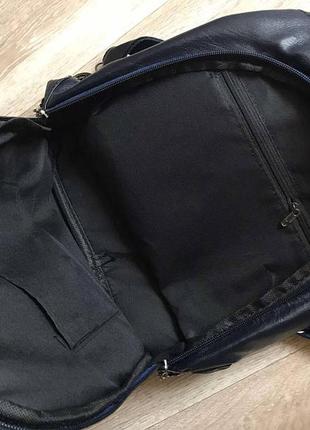 Женская сумка рюкзак эко кожа синий3 фото