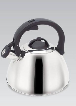 Чайник зі свистком 2.5 л із неіржавкої сталі maestro mr-1335 чайник для індукційної плити чайник газовий5 фото