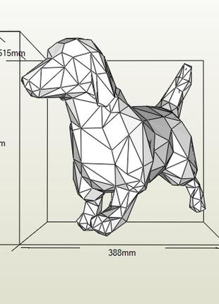 Paperkhan конструктор з картону 3d фігура собака пес паперкрафт papercraft подарунковий набір для творчості іграшка сувенір6 фото