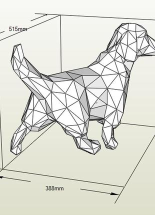 Paperkhan конструктор з картону 3d фігура собака пес паперкрафт papercraft подарунковий набір для творчості іграшка сувенір4 фото