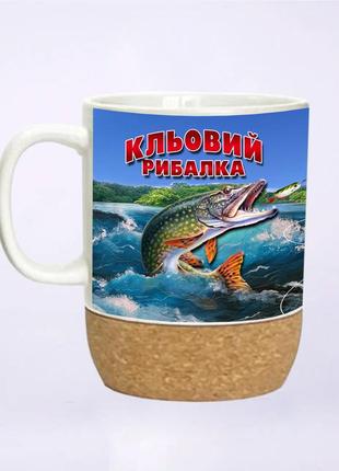 Чашка на пробковій підставці рибалка 400 мл