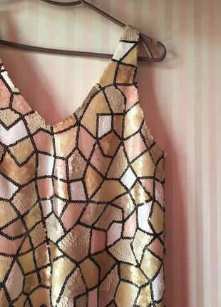 Шикарное блестящее платье в палетках сарафан3 фото