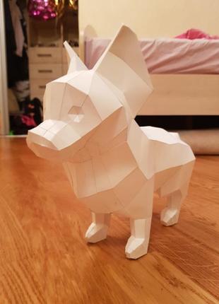 Paperkhan конструктор з картону 3d фігура собака пес паперкрафт papercraft подарунковий набір для творчості іграшка сувенір