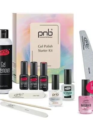 Стартовий набір для манікюру pnb gel polish для нарощення для педикюру базовий комплект