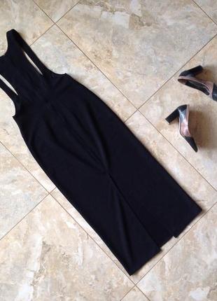 Актуальне чорне плаття-міді +кофта в 🎁2 фото