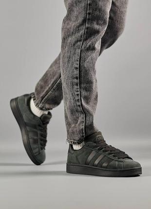 Мужские замшевые кроссовки adidas originals campus dark grey black, мужские кеды адидас серые. мужская обувь