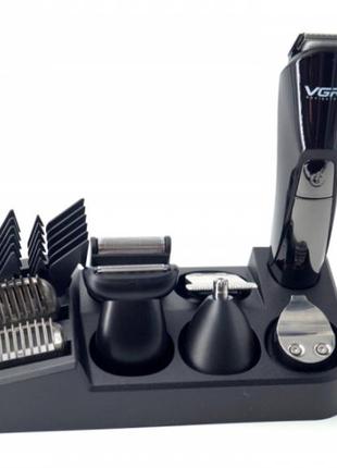 Многофункциональный триммер набор для стрижки волос и для бритья и носа vgr v-012 6 в 1 чёрный (v012)3 фото
