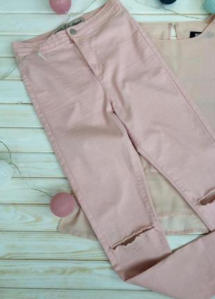 Крутые розовые джинсы скинни с рваностями на коленях denim co5 фото