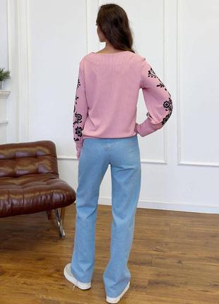 Красивый свитшот трикотажный вышиванка 44-50 размеры разные цвета рожевий3 фото