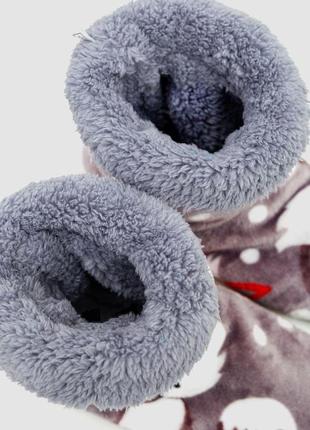 Тапочки-сапожки  домашние плюшевые, цвет серый, 102r1004-16 фото