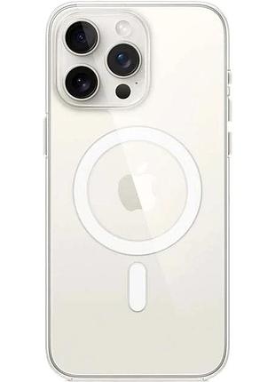 Прозрачный чехол для iphone 15 pro max с magsafe (tpu+pc)