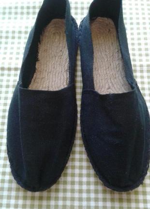 Чорні эспадрильир.40,устілки 25см.