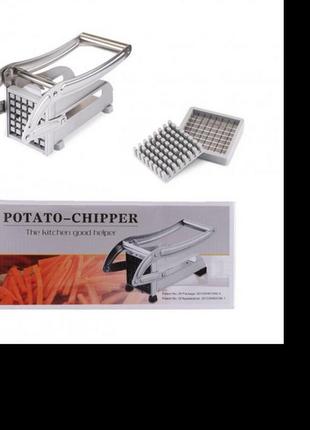 Машинка для нарізки картопля фрі ручна potato chipper silver