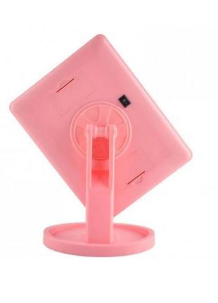 Дзеркало для макіяжу з підсвічуванням та сенсорним регулюванням magic makeup mirror xr-1608 22 led рожеве2 фото