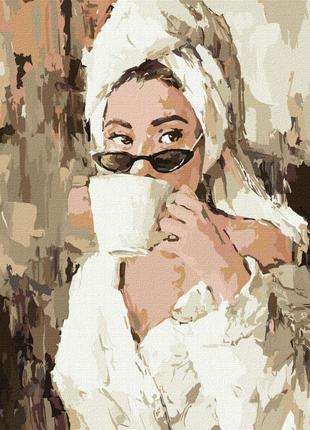 Картина за номерами "ранкова кава" ідейка kho4840 40х50 см