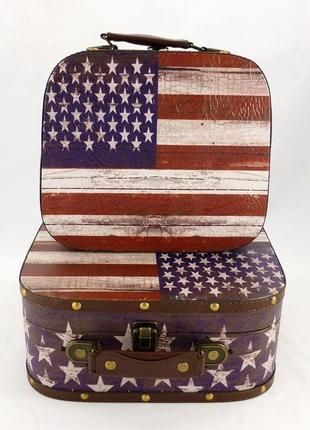 Чемодан набор из 2-х - флаг сша гранд презент sh31193-302