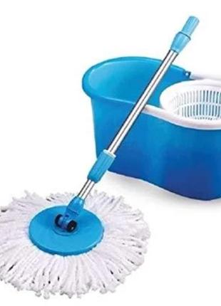 Универсальная швабра с отжимом-центрифугой и ведром easy mop “круглая швабра”1 фото