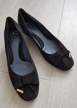 Lario итальянские замшевые черные туфли р.384 фото