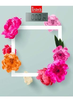 Весы напольные erstech efs-1802 flowers + термометр