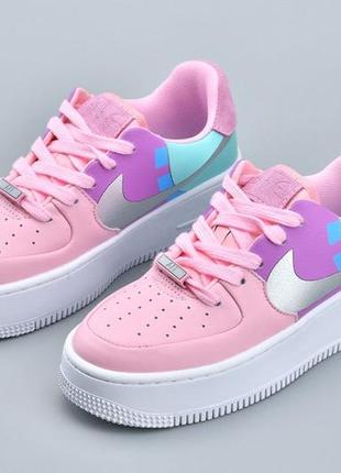 Кроссовки женские nike air force 1 sage low lx, розовые (найк аир форс, найки, кросівки)5 фото