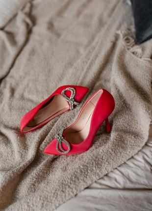 Женские туфли fashion bow 3957 40 размер 25,5 см красный8 фото