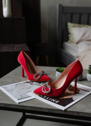 Женские туфли fashion bow 3957 40 размер 25,5 см красный7 фото