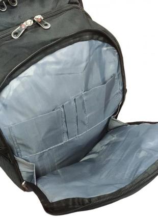 Рюкзак міський swiss bag 8810 з дощовиком 50*33*25 см 32 літри з usb і aux виходами чорний5 фото