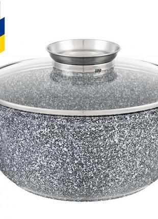 Кастрюля гранитная со стеклянной крышкой edenberg 2,3 л eb-3976