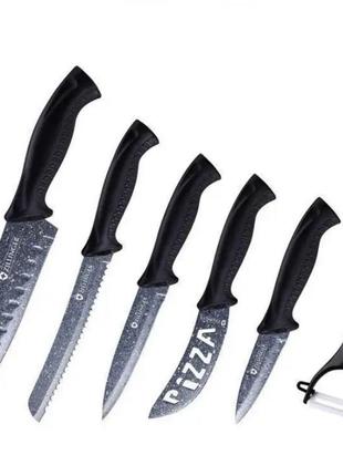 Набір ножів з мармуровим покриттям 6 предметів zillinger zl-8331 фото