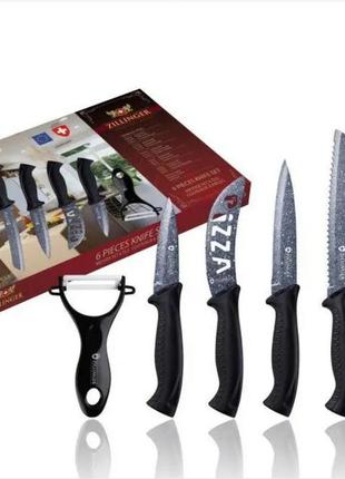 Набір ножів з мармуровим покриттям 6 предметів zillinger zl-8334 фото