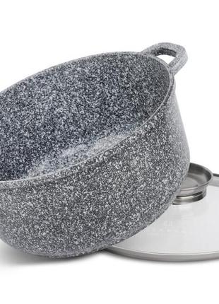 Набір посуду edenberg з гранітним покриттям сірий eb-81474 фото