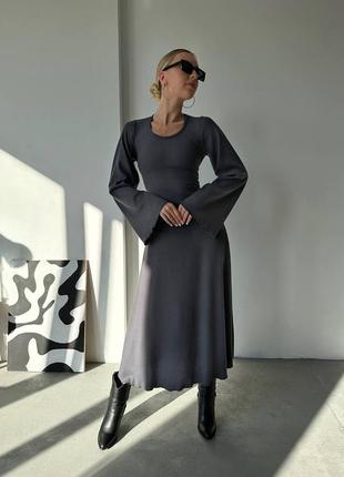 Женское трендовое платье, на спинке корсет, которое регулируется, рубчик мустанг1 фото