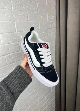 Женские замшевые кроссовки vans black white, женские кеды ванс черные белые, женская обувь