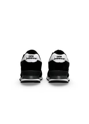 Мужские кроссовки new balance 574 black white gray reflective, мужские кеды нью беленс черные. мужская обувь7 фото