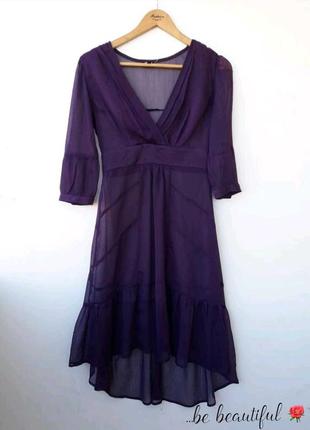 Прозрачное фиолетовое платье легкое платье s