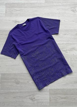 Шикарна футболка dior gradient monogram printed t-shirt purple