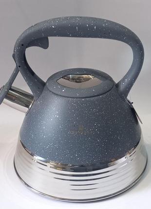 Чайник со свистком edenberg eb-8827-grey 3 л серый