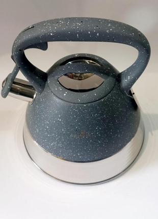 Чайник із свистком edenberg eb-8827-grey 3 л сірий3 фото